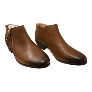Vionic Jolene Bootie 9 Mocha Leather Zip Comfort NWOT Capsule Wardrobe Classic
